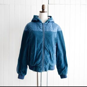 Vintage Blue Hooded Jacket